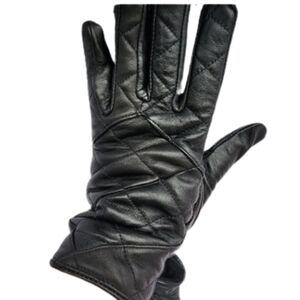 Vintage Newstock Black patchwork‎ gloves NWOT M